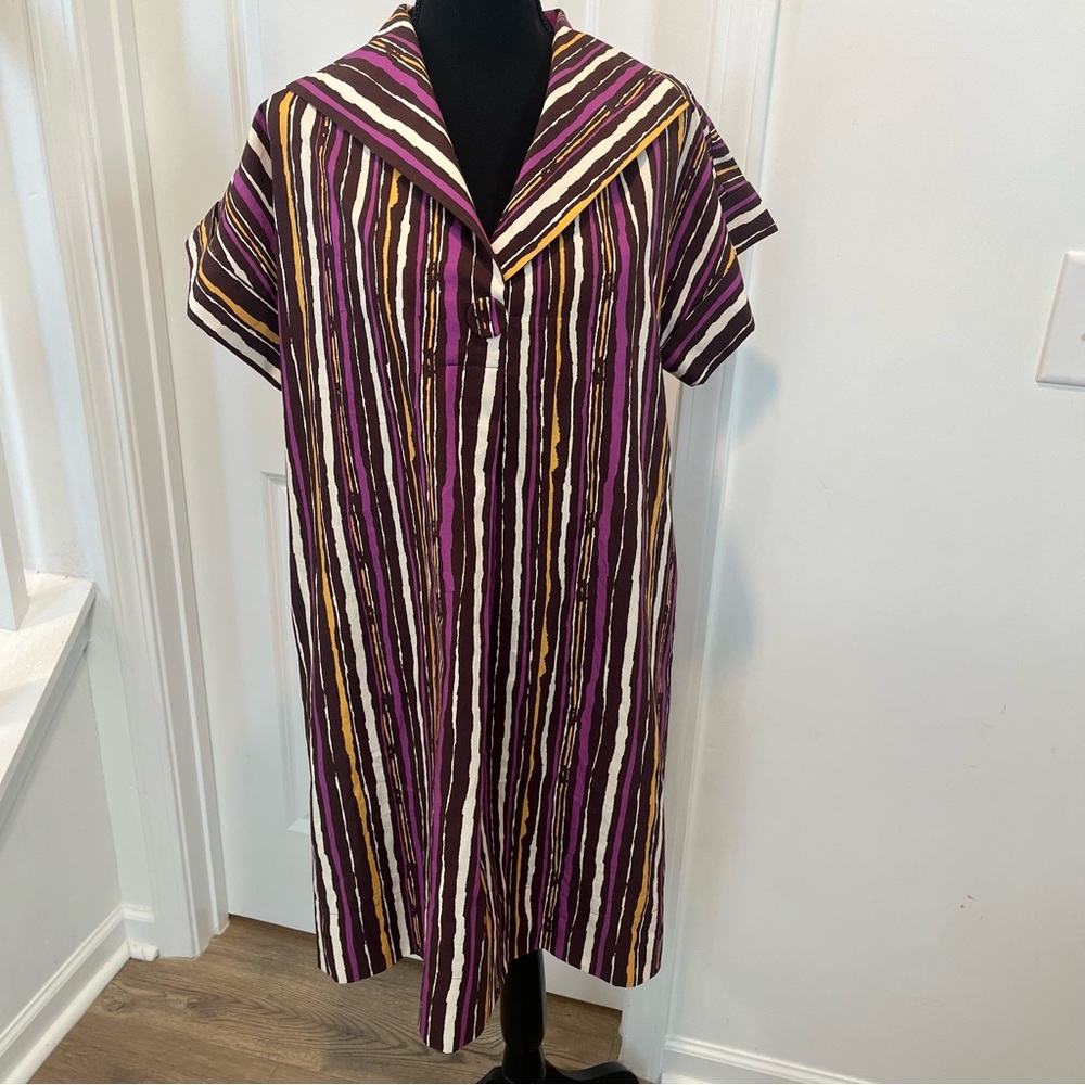 NWT EXQUISE Finley Dress Sz S ONE OF A KIND SAMPLE Stripes Lagenlook Art to Wear